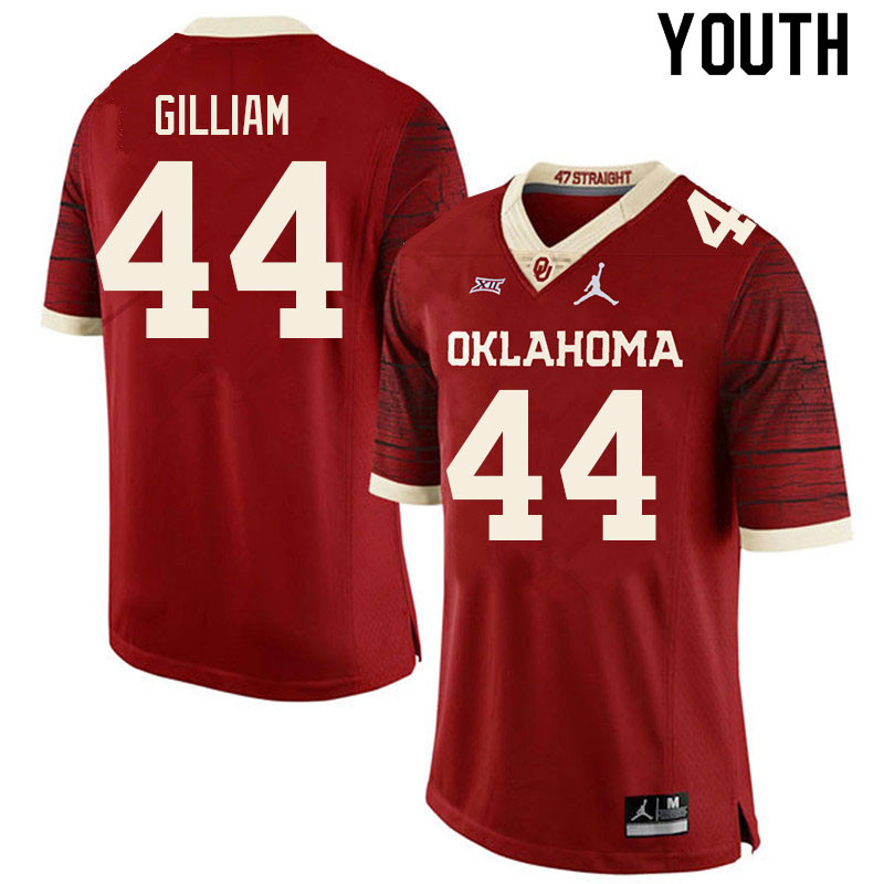 Youth #44 Kelvin Gilliam Oklahoma Sooners College Football Jerseys Sale-Retro - Click Image to Close